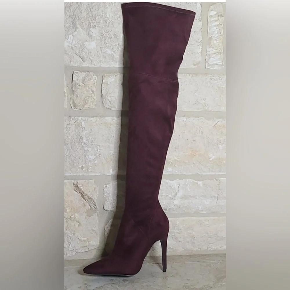 Kendall + Kylie “Kayla” Thigh-High Suede Boots – Size 9, Burgundy or Black (NWT)